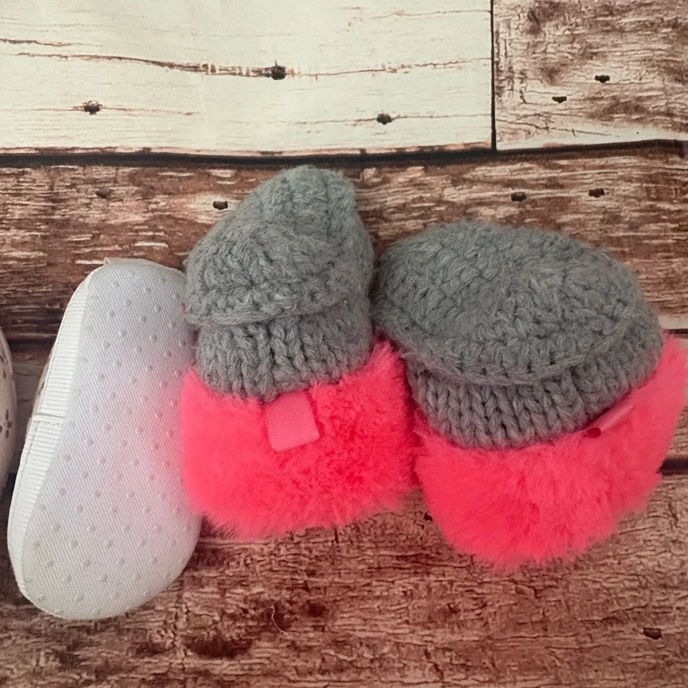Carter's Pink and Gray Baby Shoes Set